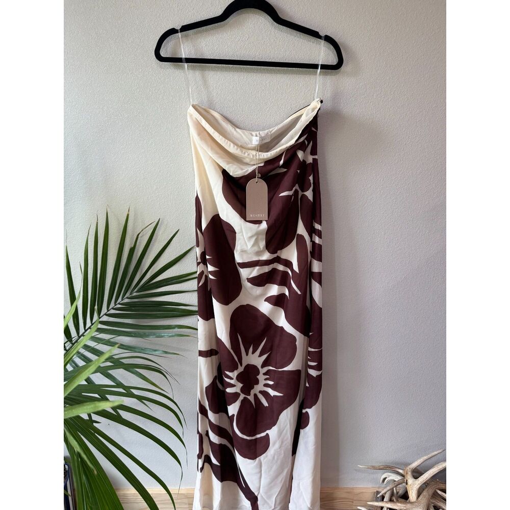 Meshki Brown Strapless Dress
